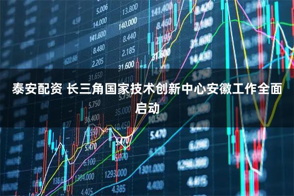 泰安配资 长三角国家技术创新中心安徽工作全面启动